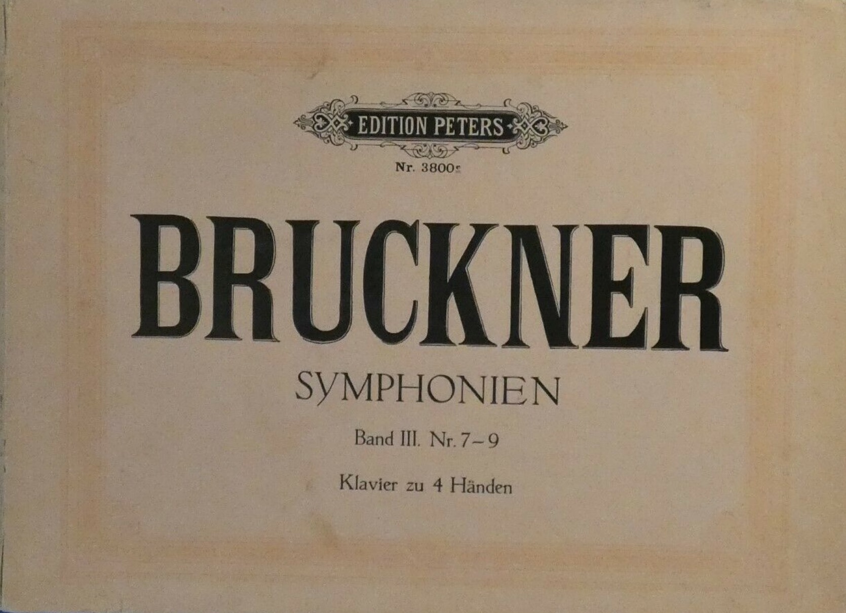 Titelseite von Bruchners Sinfonien 7-9 zu 4 Händen.