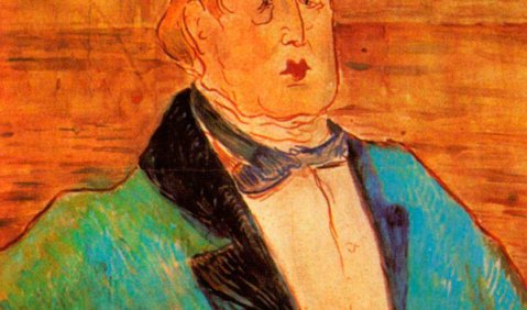 Henri de Toulouse-Lautrec: Porträt des Oscar Wilde, 1895, Aquarell, Karton, Beverly Hills, Sammlung Conrad H. Lester