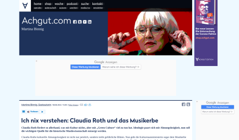 Ich nix verstehen Claudia Roth und das Musikerbe – DIE ACHSE DES GUTEN ACHGUT COM