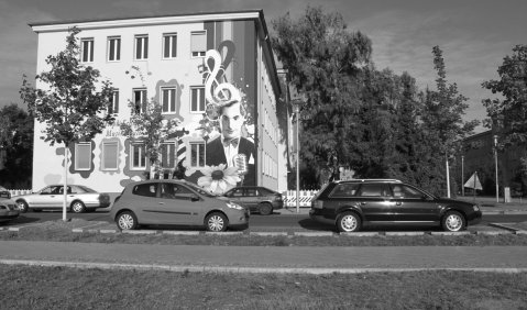 Das neue Wandbild, das im September von Steffen Kuschkow gesprüht wurde. Foto: Kuschkow