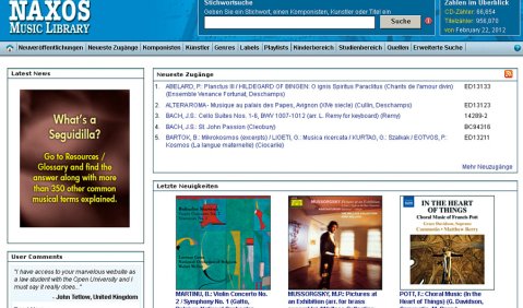 Website der Naxos Music Library