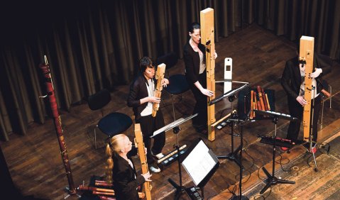 Showcase für Blockflöten: „Quartet New Generation“ im Carl-Orff-Saal.  Foto: Eric van Nieuwland