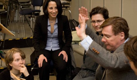 Mirga Grazinyte, Maria Benyumova, Markus Landerer und Prof. Stefan Parkman. Foto: Mehmet Alatur