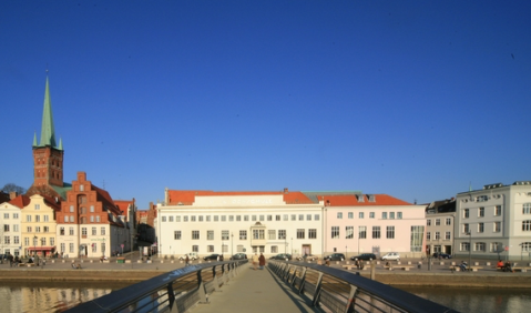 Musikhochschule Lübeck, Obertrave. Foto: 