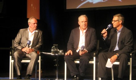 Fritz Egner, Giorgio Moroder und Markus Aicher beim filmtonart-Talk. Foto: Ursula Gaisa