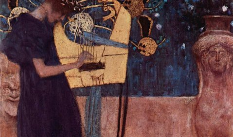 Gustav Klimt: Die Musik. 1895, Öl auf Leinwand, 37 × 44,5. München, Neue Pinakothek