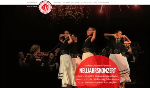 Website Sorbisches National Ensemble. Screenshot