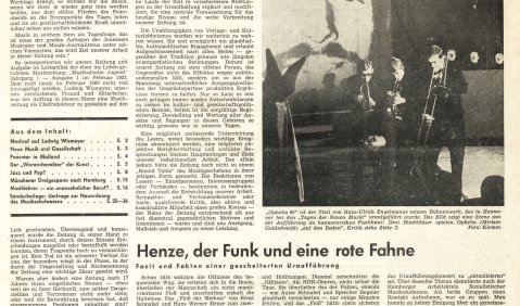 Die nmz vor 50 Jahren. Jetzt „Neue Musikzeitzung“