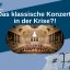 Podcast-Titel: "Das klassische Konzert in der Krise?!" Dazu sieht man das Bild eines Konzertsaals der Belle Epoque.